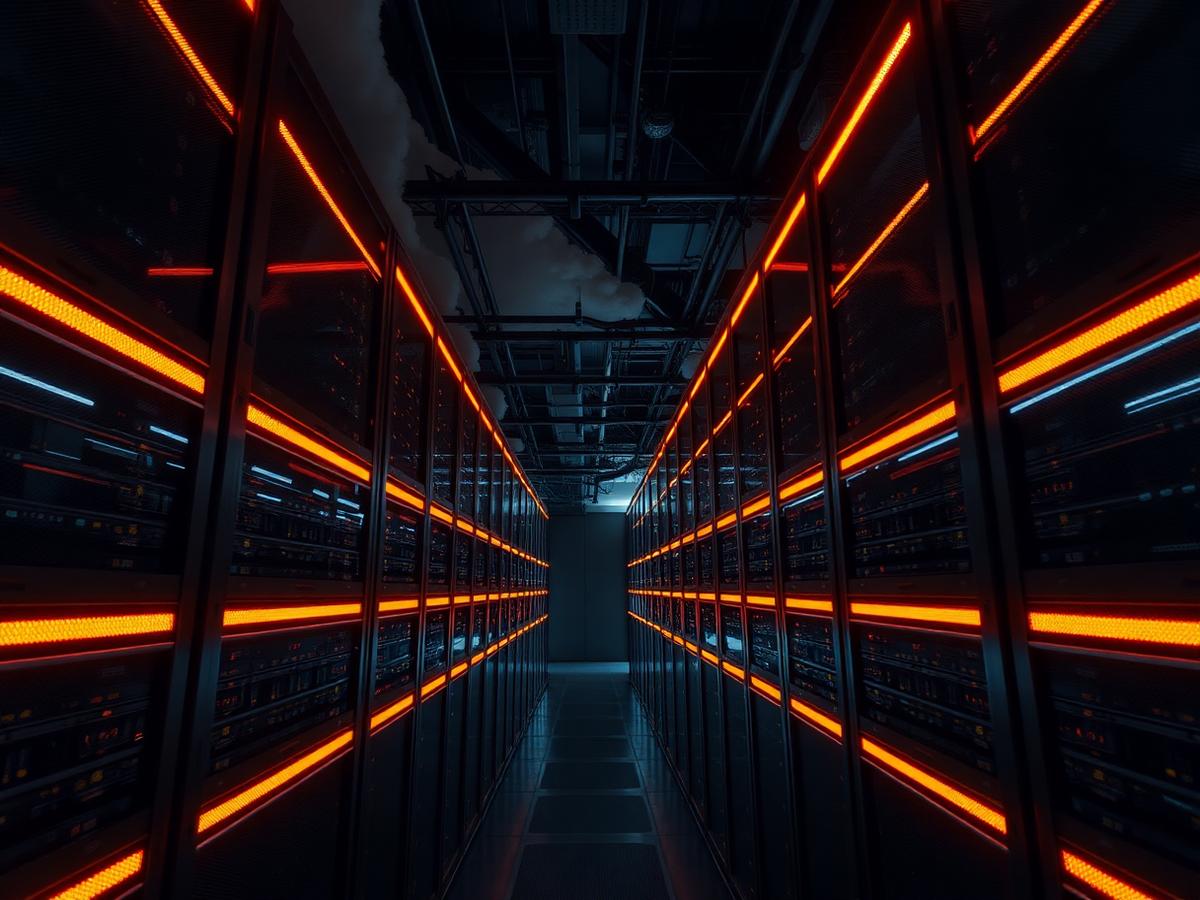 Dark network map with an orange padlock representing AI-driven security