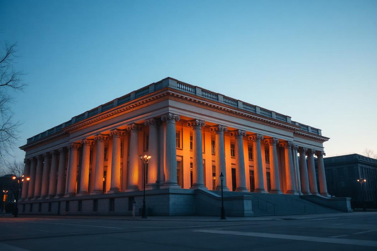Classical government building facade representing the public sector